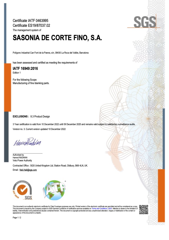 ESBCN 087037 CertificateIATF Final SASONIA CORTE FINO